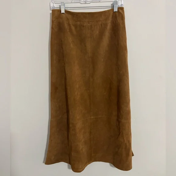 Stunning Vintage Pendleton Camel Brown 100% Leather Maxi Skirt Skirt - Picture 1 of 6